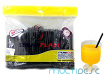 Canudo p/ Drink - Preto/Branco